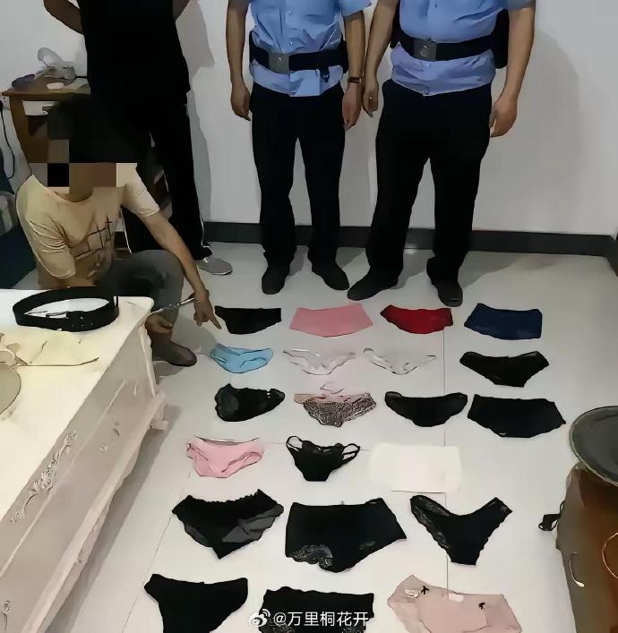 广州一男子专偷女性内衣 晒阳台展示满足变态心理